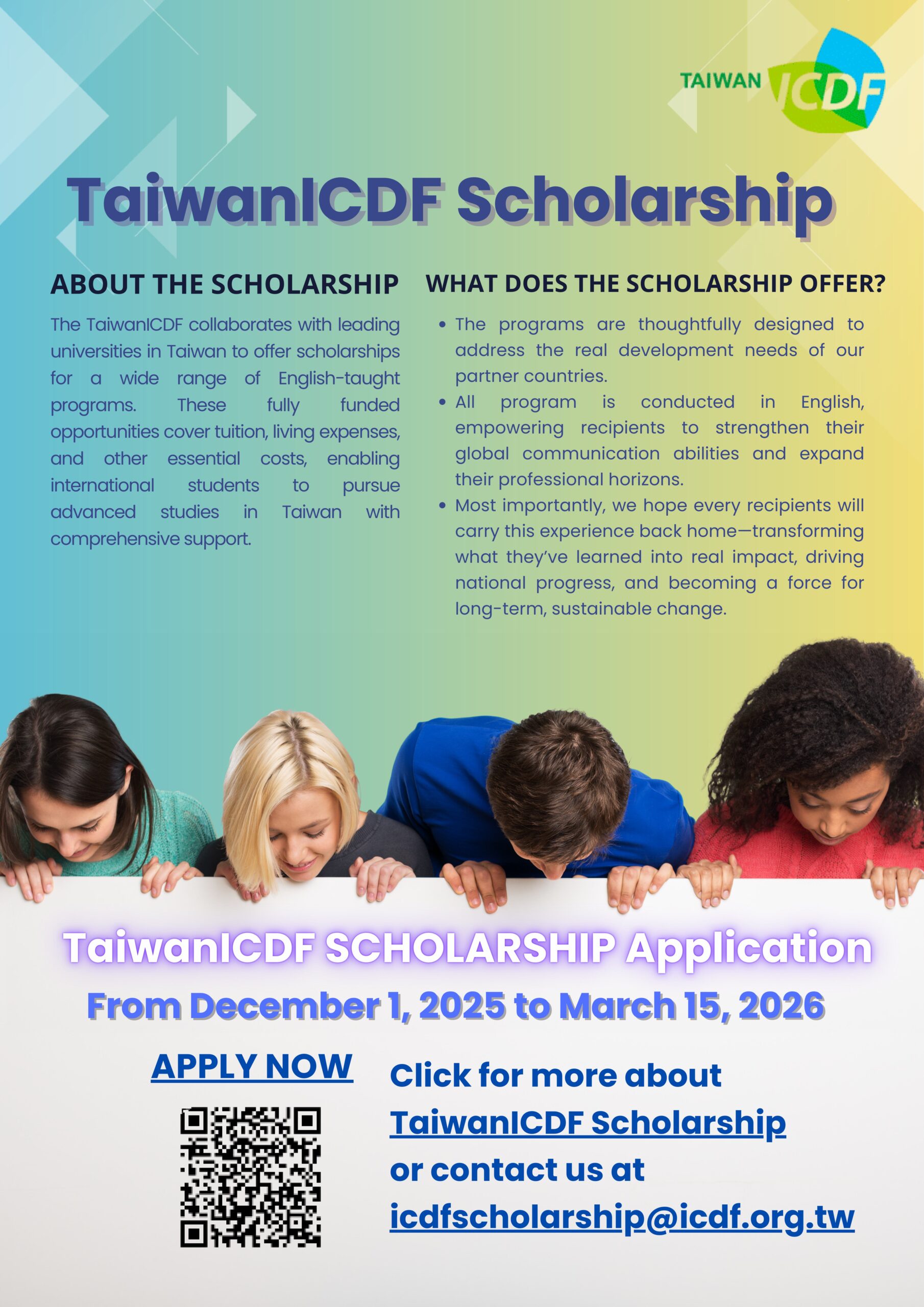 TaiwanICDF Scholarship Poster
